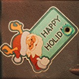 Bullseye Santa Sticker