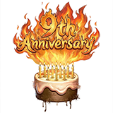 9th Anniv. Flamin' Cake