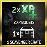 2 XP + 1 Scavenger Crate