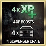 4 XP + 4 Scavenger Crate