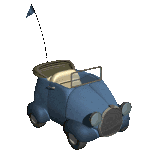 Animated toy car driving